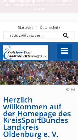 Vorschau der mobilen Webseite www.kreissportbund-ol-land.de, Kreissportbund Oldenburg-Land e.V.