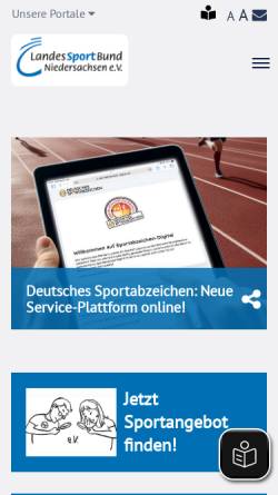 Vorschau der mobilen Webseite www.lsb-niedersachsen.de, Landessportbund Niedersachsen e.V.