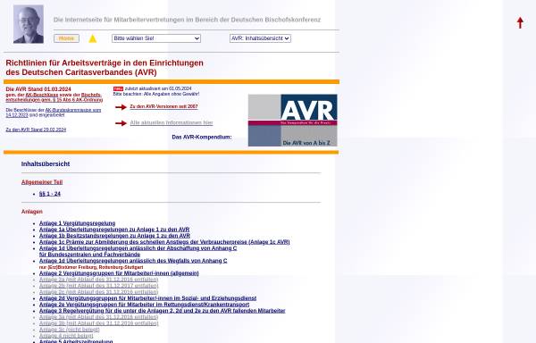Vorschau von www.diag-mav.net, Richtlinien für Arbeitsverträge in den Einrichtungen des Deutschen Caritasverbandes (AVR-Caritas)