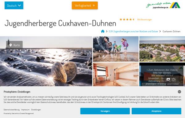 Vorschau von cuxhaven.jugendherberge.de, Jugendherberge Cuxhaven