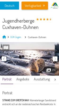 Vorschau der mobilen Webseite cuxhaven.jugendherberge.de, Jugendherberge Cuxhaven