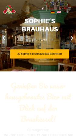 Vorschau der mobilen Webseite www.sophies-brauhaus.de, Sophies Brauhaus