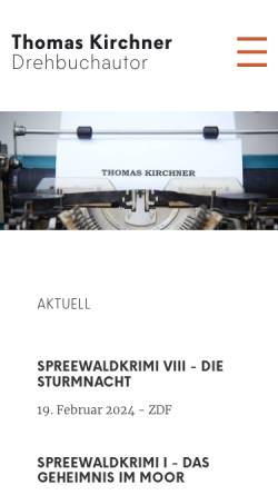 Vorschau der mobilen Webseite www.thomas-kirchner-drehbuch.de, Kirchner, Thomas