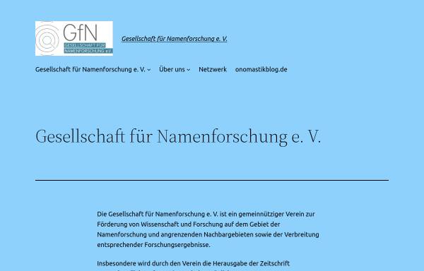 Vorschau von www.gfn.name, Gesellschaft für Namenkunde e.V.