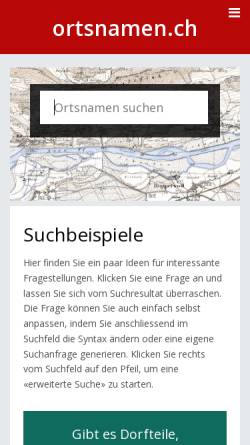 Vorschau der mobilen Webseite www.ortsnamen.ch, Ortsnamen.ch