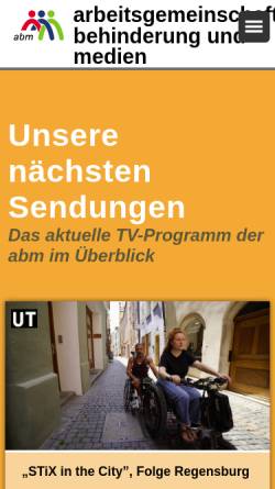 Vorschau der mobilen Webseite www.abm-medien.de, Arbeitsgemeinschaft Behinderung und Medien