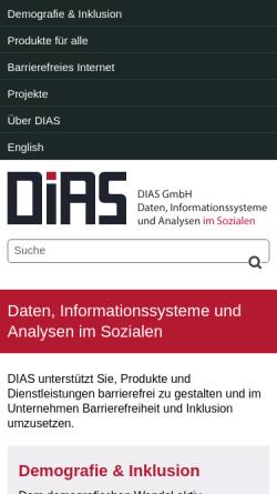 Vorschau der mobilen Webseite www.dias.de, Dias GmbH