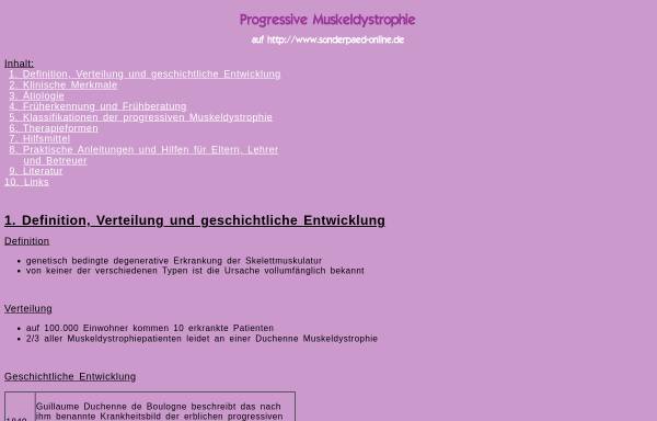 Vorschau von www.sonderpaed-online.de, Progressive Muskeldystrophie
