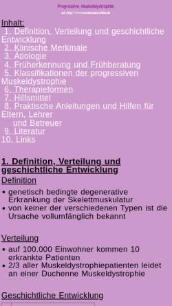 Vorschau der mobilen Webseite www.sonderpaed-online.de, Progressive Muskeldystrophie