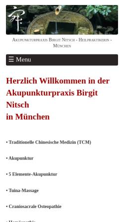 Vorschau der mobilen Webseite tcm-heilpraxis.de, Birgit Nitsch