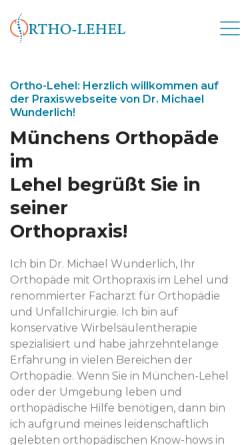 Vorschau der mobilen Webseite www.dr-wunderlich-orthopaedie.de, Dr. med. Erwin Wunderlich