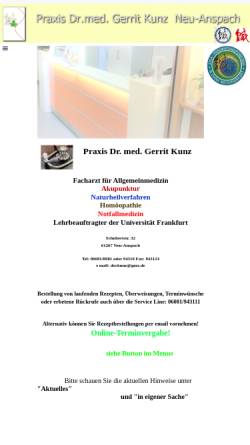 Vorschau der mobilen Webseite www.praxisdrkunz.de, Dr. med. Gerrit Kunz