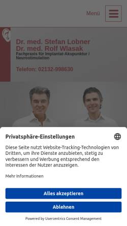 Vorschau der mobilen Webseite www.implantat-akupunktur.de, Dr. med. Rolf Wlasak