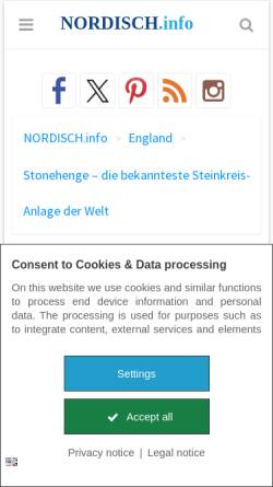 Vorschau der mobilen Webseite www.england-seiten.de, Stonehenge