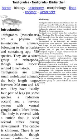 Vorschau der mobilen Webseite www.tardigrades.de, Tardigrada - Bärtierchen - Waterbears