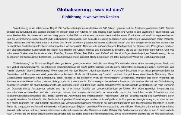 Vorschau von www.g21.de, Was ist Globalisierung?