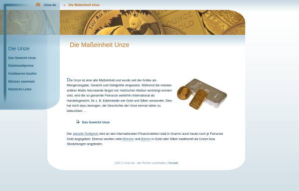 Vorschau von www.unze.de, Unze.de
