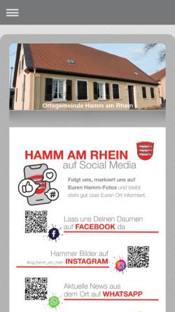 Vorschau der mobilen Webseite www.hamm-am-rhein.de, Ortsgemeinde Hamm am Rhein