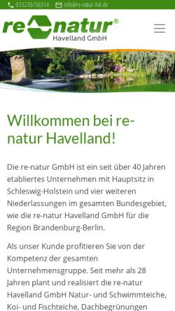 Vorschau der mobilen Webseite www.re-natur-hvl.de, Re-Natur Havelland GmbH