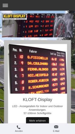 Vorschau der mobilen Webseite www.kloftdisplay.de, Kloft Display
