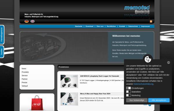 Vorschau von www.me-mo-tec.de, Memotec GmbH