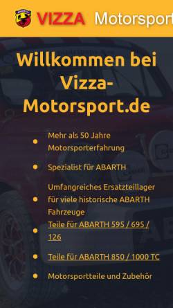 Vorschau der mobilen Webseite vizza-motorsport.de, Vizza Motorsport