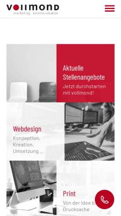 Vorschau der mobilen Webseite www.agentur-vollmond.de, Werbeagentur Vollmond