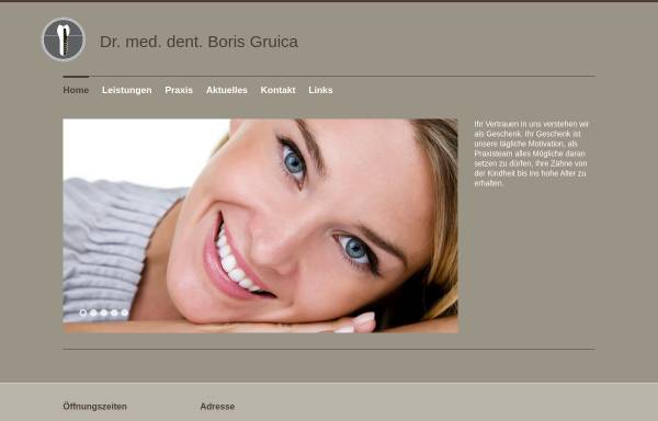 Vorschau von zahnarztgruica.ch, Dr. med. dent. Boris Gruica
