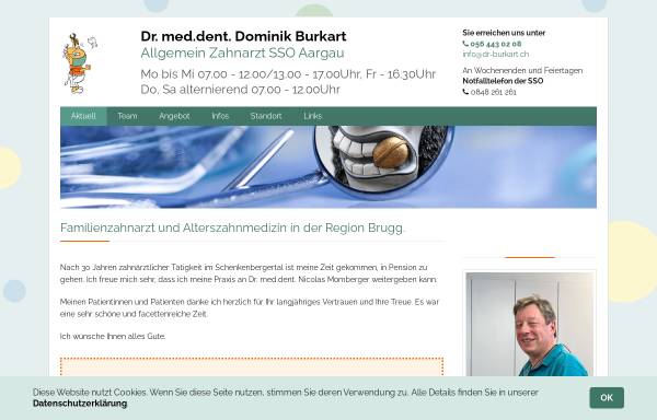 Vorschau von www.dr-burkart.ch, Dr. med. dent. Dominik Burkart
