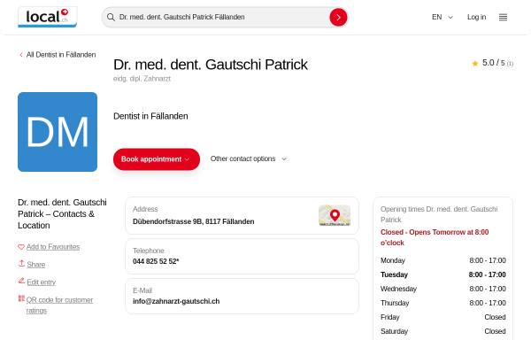 Vorschau von yellow.local.ch, Dr. med. dent. Patrick Gautschi