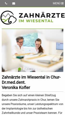 Vorschau der mobilen Webseite www.zahnarzt-rieder.ch, Dres. med. dent. Christoph Rieder und Dominik Büchi