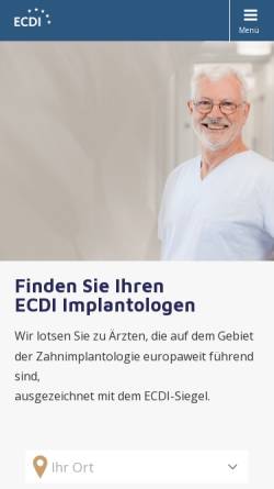 Vorschau der mobilen Webseite zahnimplantate.com, ECDI - The European Centers for Dental Implantology GmbH