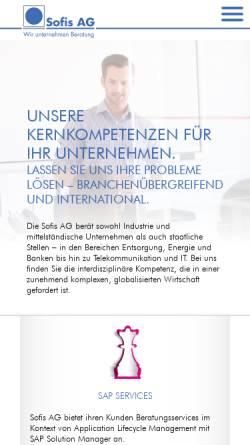 Vorschau der mobilen Webseite www.sofis-ag.de, Sofis AG