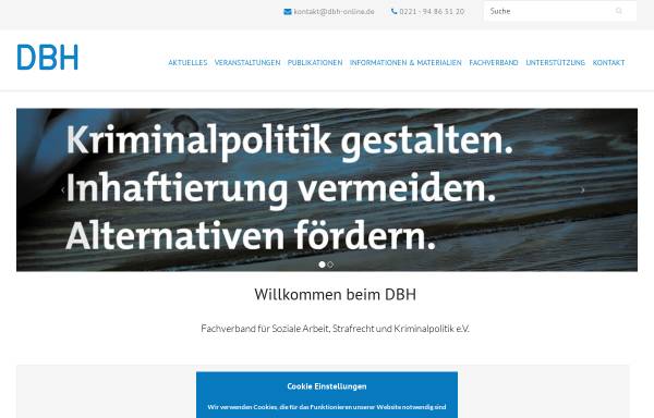 Vorschau von www.dbh-online.de, DBH - Fachverband für Soziale Arbeit, Strafrecht und Kriminalpolitik