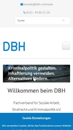 Vorschau der mobilen Webseite www.dbh-online.de, DBH - Fachverband für Soziale Arbeit, Strafrecht und Kriminalpolitik