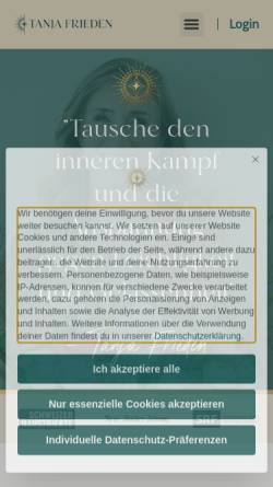 Vorschau der mobilen Webseite tanjafrieden.ch, Frieden, Tanja