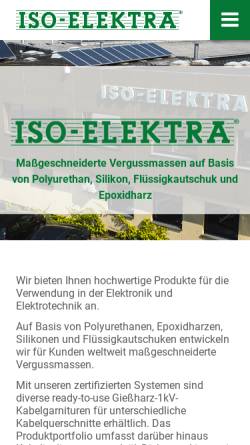 Vorschau der mobilen Webseite www.iso-elektra.de, Iso-Elektra Elektrochemische Fabrik GmbH