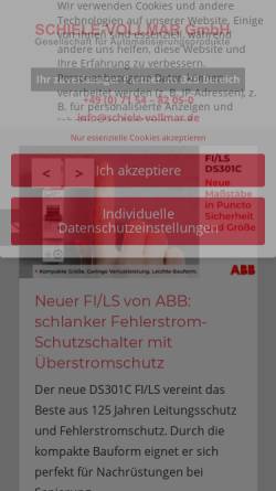 Vorschau der mobilen Webseite www.schiele-vollmar.de, Schiele Vollmar Gesellschaft für Automatisierungsprodukte mbH