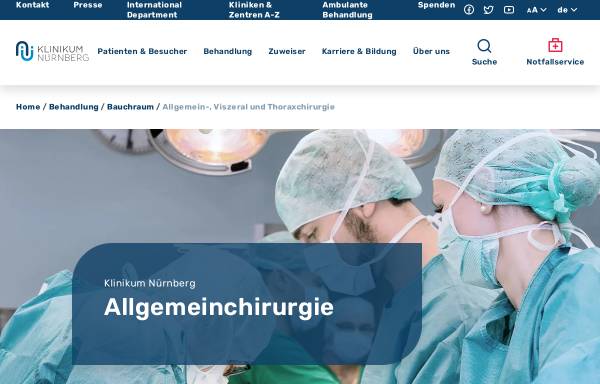 Vorschau von www.chirurgienuernberg.de, Chirurgie Klinikum Nürnberg