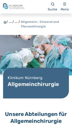 Vorschau der mobilen Webseite www.chirurgienuernberg.de, Chirurgie Klinikum Nürnberg