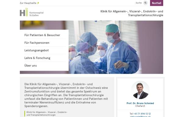 Vorschau von www.chirurgie.kssg.ch, Chirurgische Klink des Kantonsspitals St. Gallen