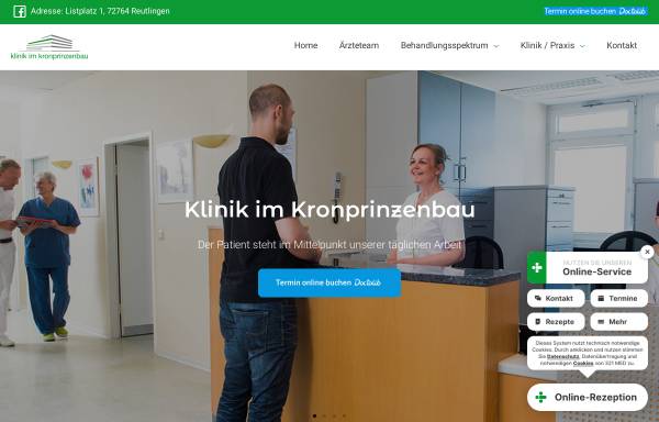Vorschau von www.kronprinzenbau-klinik.de, Klinik im Kronprinzenbau Reutlingen