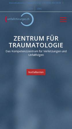 Vorschau der mobilen Webseite www.unfallchirurgie.ch, Zentrum für Unfallchirurgie