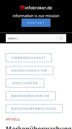 Vorschau der mobilen Webseite www.infobroker.de, Datenbank-Informationsdienst - Michael Klems