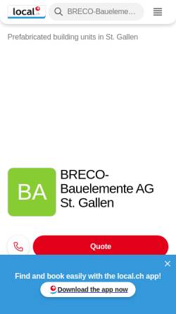 Vorschau der mobilen Webseite yellow.local.ch, Breco-Bauelemente AG