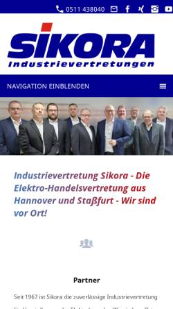 Vorschau der mobilen Webseite www.sikora.de, Detlef Sikora GmbH