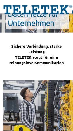 Vorschau der mobilen Webseite www.teletek-gmbh.de, TELETEK GmbH