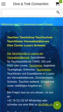 Vorschau der mobilen Webseite www.idtc.ch, Dive & Trek Connection