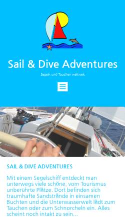Vorschau der mobilen Webseite saildive.ch, Sail & Dive Adventures