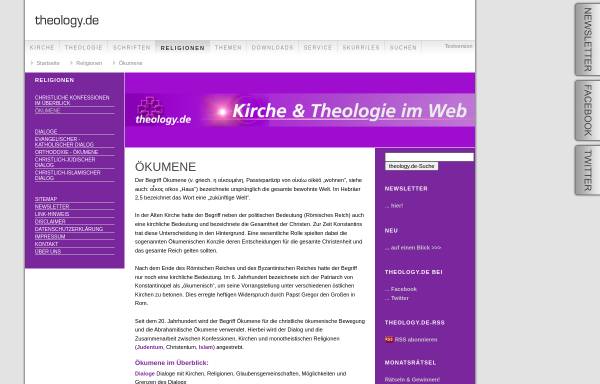 Vorschau von www.theology.de, Ökumene bei theology.de